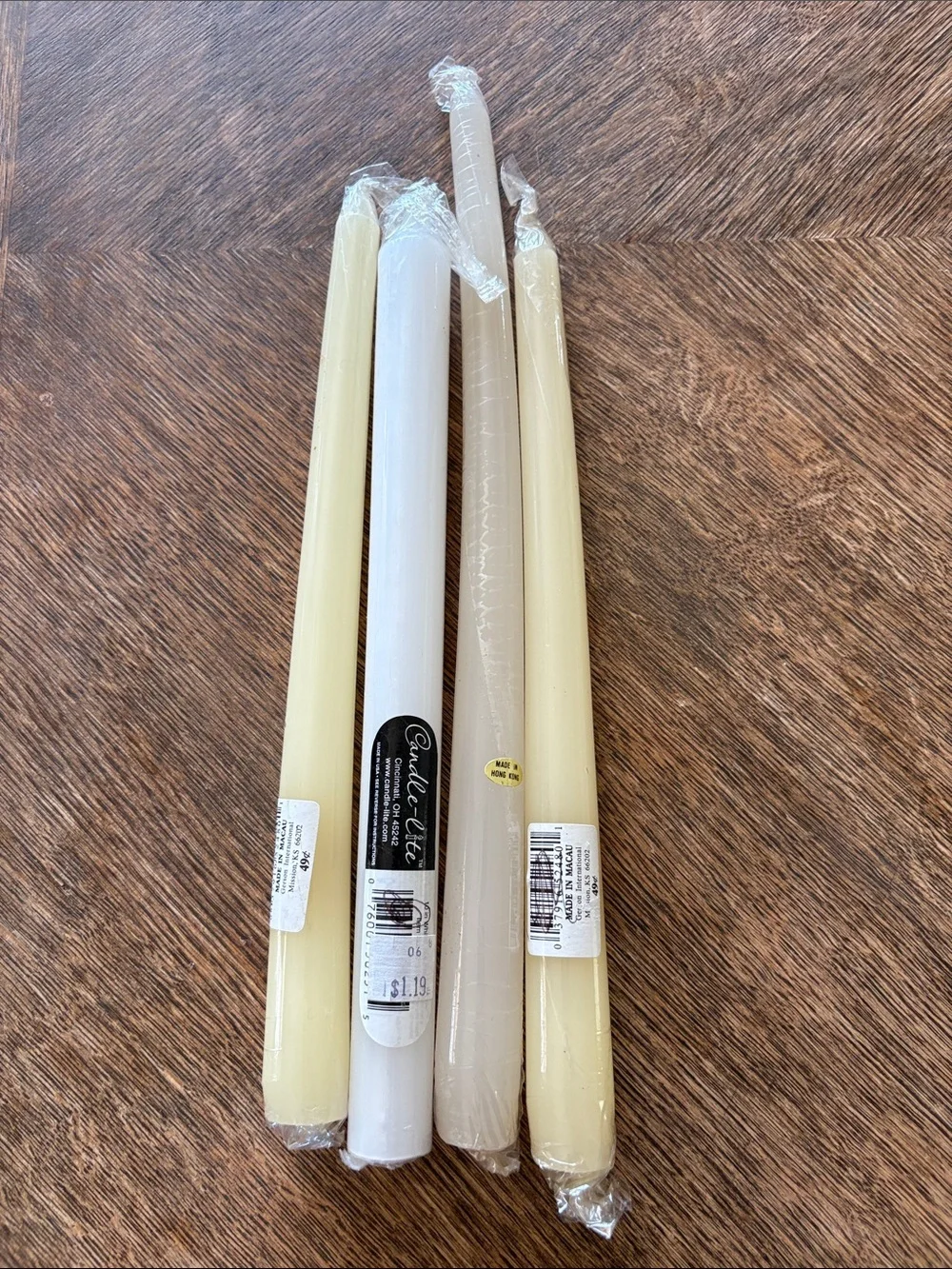 Lot of VTG Ivory and White Taper Candles -